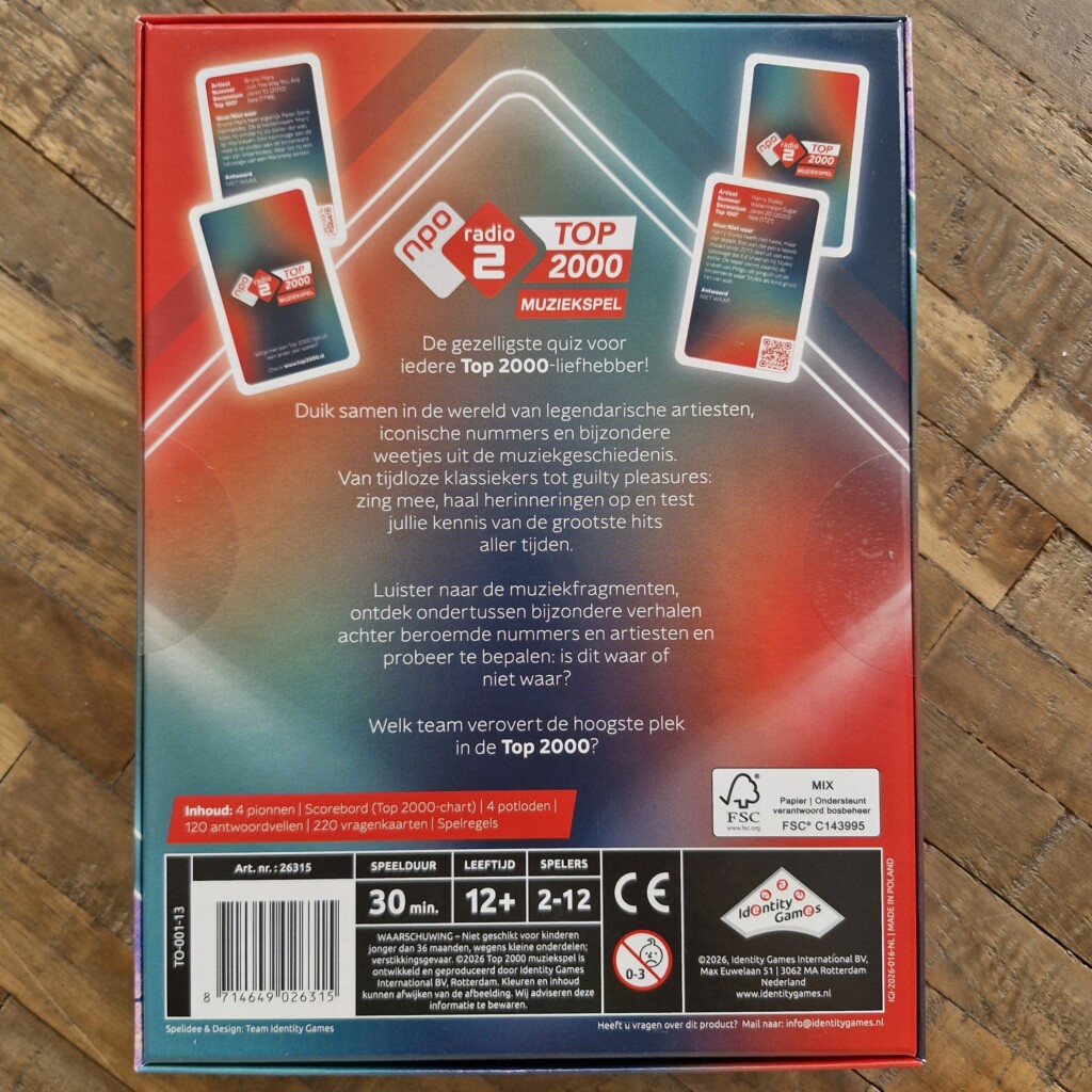 Top 2000 muziekspel, identity games, review door Michelle