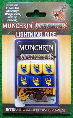 Munchkin Warhammer Age of Sigmar: Lightning Dice spel doos box Spellenbunker.nl